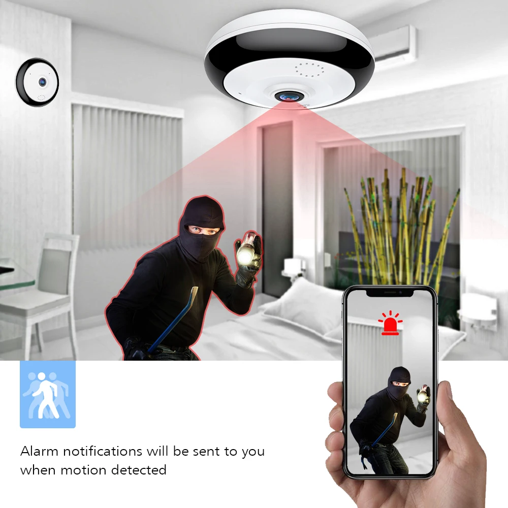 Камера ночного видения Loosafe панорамная камера с углом обзора 360 градусов Wi Fi
