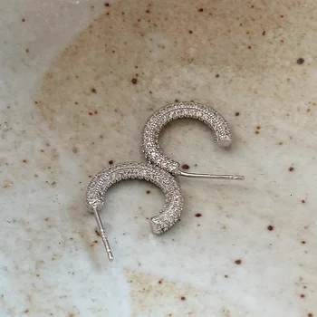 

Amaiyllis 925 Sterling Silver Minimalist CZ Zircon Earrings Stud Silver 925 Hoop Earrings For Women Jewelry