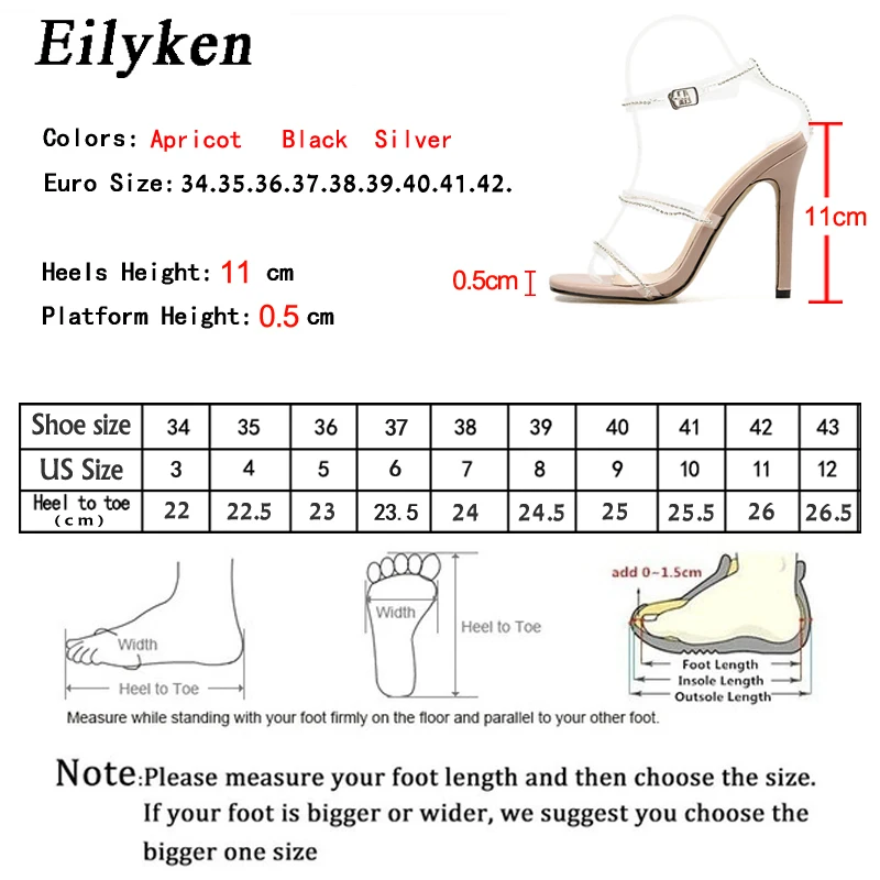 Eilyken New Fashion PVC Cryst Roman Gladiator Sandals High Heel Ankle Buckle Strap Women Shoes Sexy Night Club Party Shoes