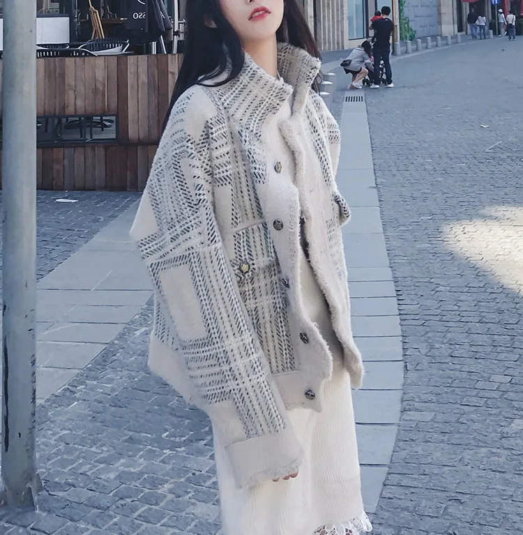 

2018 Winter New Style Korean-style Imitation Mink Nap Coat Women's Autumn And Winter Short Popular Short-height Woolen Overcoat