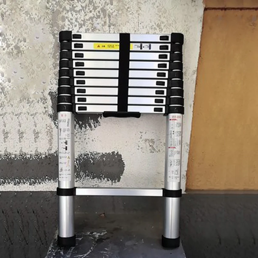 

2.9 Meters DLT-A Portable Safety Extension Ladder Thick Aluminum Alloy Single-sided Straight Ladder Household 10 Steps Ladder