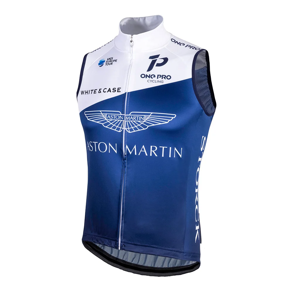 

One Pro Aston Martin Storck Europe Windproof Cycling Vest Sleeveless Men 3 Pockets Shirts Quick Dry Bike Jersey Ciclismo Jacket