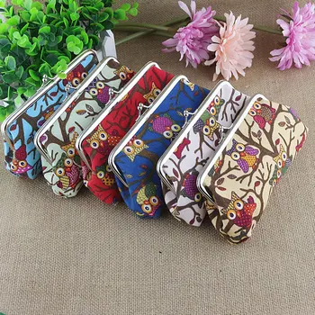 

Canvas Coin Change Key Purse Handbag Bags For Girls Small Wallet Women Clutch Casual Cute Cartoon Owl Ladies Purses Handbag