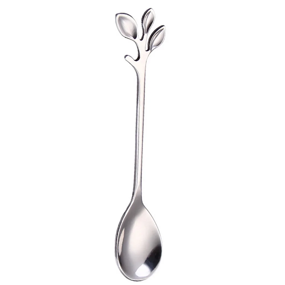 siver Spoons 6 шт Винтаж Ретро листья Королевский Стиль Кофе Чай ложка, вилка, столовый прибор посуда вилок и ложек из стиль - Цвет: siver Spoons