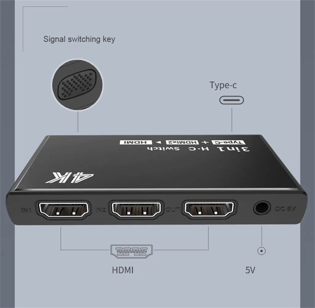 MODAO HDMI 4K x 2K видео выключатель HDMI делитель 3в1 выходной концентратор для DVD HDTV PS4 8,28