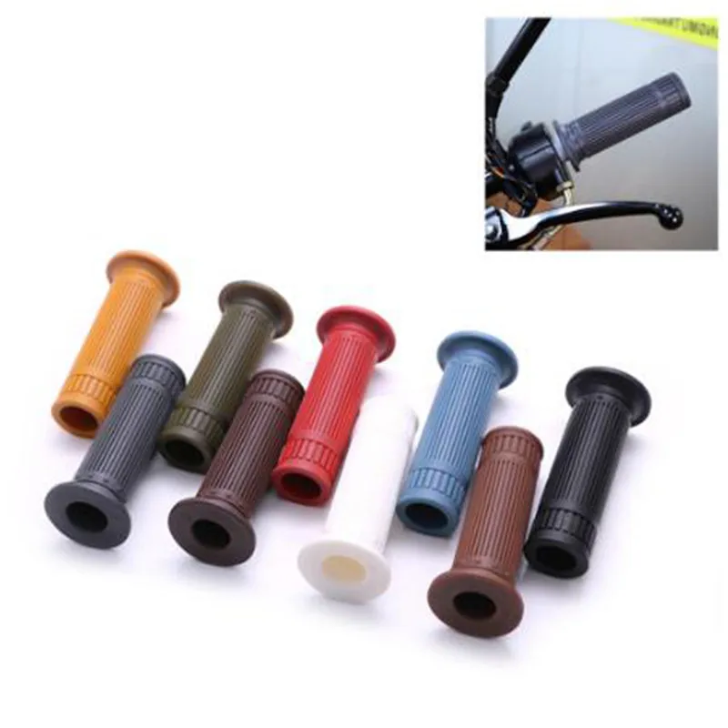 

retro racer bobber custom soft rubber moto accessorise scooter grips bar motorbike handlebar universal part 22MM motorcycle grip