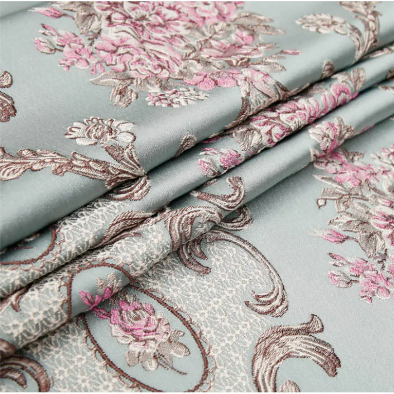 Najtaniej Luksusowa żakardowa tkana adamaszek tkanina na sofę kurtyna cheongsam modne ciuchy tkanina satyna jedwabna tkanina brokatowa 100*145cm szerokość