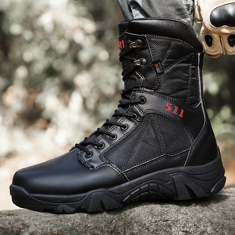 Men Tactical Boots Army Boots Mens Military Desert Waterproof Work Safety Sneakers Hiking Sports Ankle Outdoor Boots