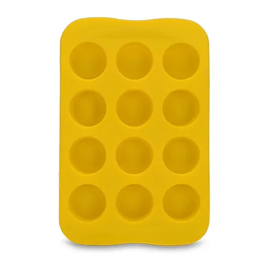 В форме сердца d лоток для льда многоцветный пищевой силиконовый лоток для льда многоформенная Гибкая коробка для льда Форма для шоколада - Цвет: Round Yellow
