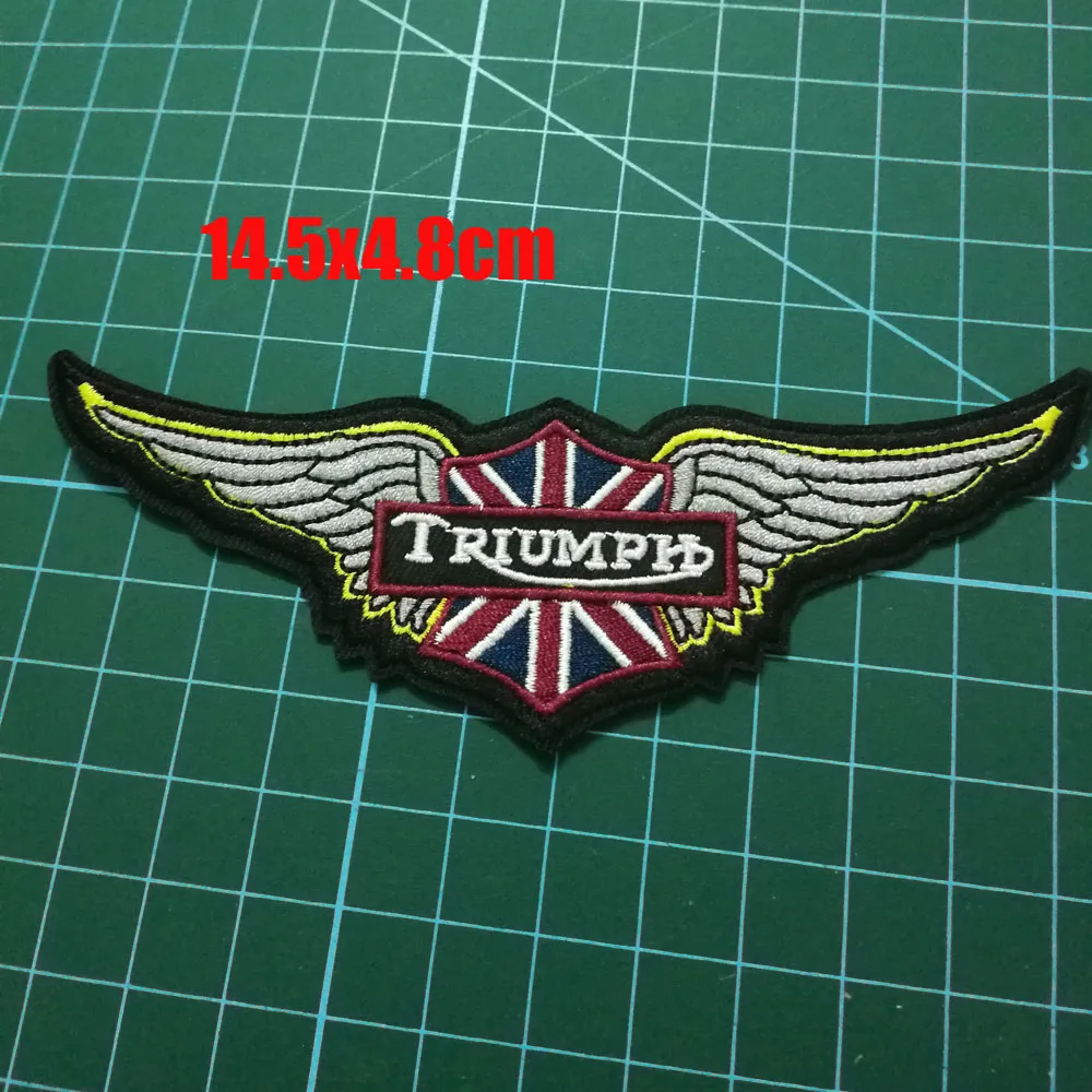Triumph motorbike motorcycle biker embroidered iron on patches sew on badges