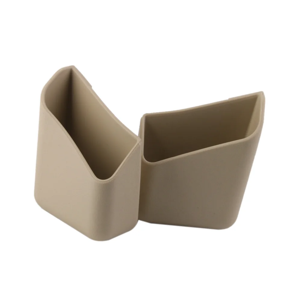 2x Car Dashboard Pillar Pocket Holder Storage For Smart Phone Key Card Beige
