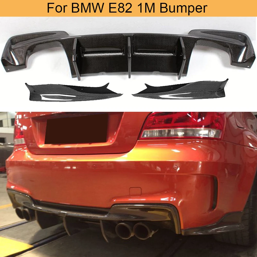 Диффузор для заднего бампера из углеродного волокна с разветвителями BMW 1 серии E82