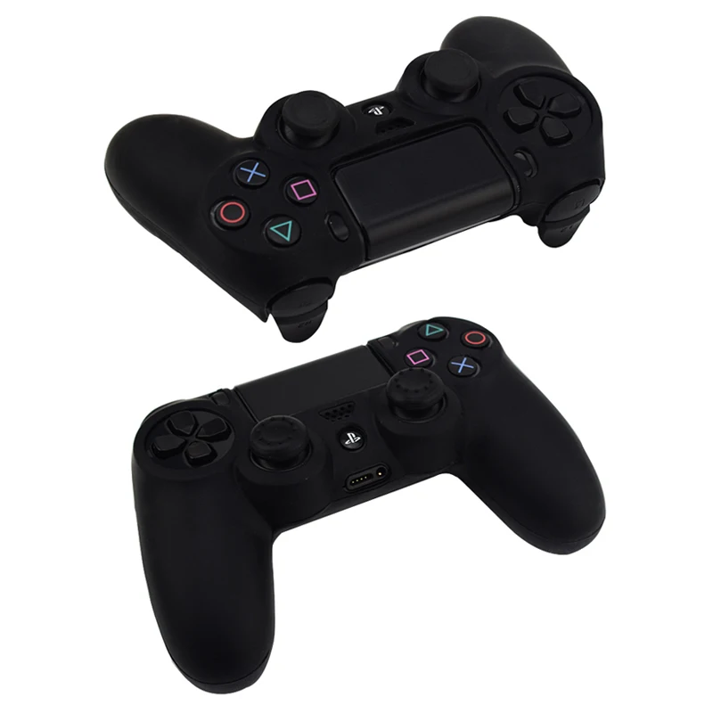Мягкий гибкий силиконовый чехол, защитный чехол для Playstation 4 PS4 Pro Slim, светодиодный светильник, наклейка, 2 шт., ручка+ светодиодный чехол