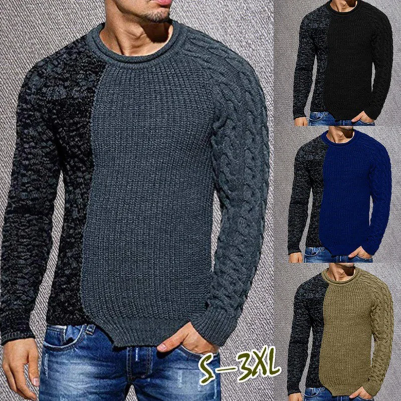 Braided Sweater Men 2020 Brand New O Neck Mens Pullover Sweaters Patchwork Long Sleeve Wild Pull Homme Sueter Hombre Men Coats Braided Sweater Men 2020 Brand New O Neck Mens Pullover Sweaters Patchwork Long Sleeve Wild Pull Homme Sueter Hombre Men Coats