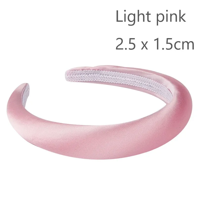 Fioday атласный светильник розовая губка повязка на голову для женщин 4 см широкий обруч эластичные пластиковые резинки для волос для девочек Прямая поставка - Цвет: 21303