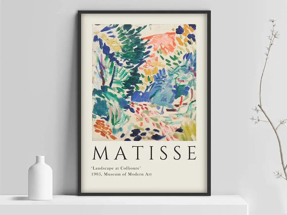 H. Matisse 1952 複製シルクスクリーンアート Henri Matisse Vintage 1980 Fine Art Silkscreen Print Framed