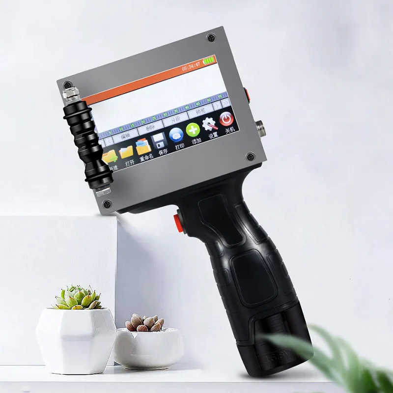 portable hand jet handheld Touch inkjet printer for logo/ expiry date/batch code/serial number/label/barcode/QR code