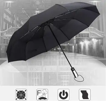 

Full Automatic Folding Umbrella Rain Women Men Auto Wind Resistant Luxury Big Windproof Umbrellas Rain Coating 10K Parasol