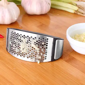 

Stainless Steel Garlic Press Garlic Chopper Crusher Vegetable Garlic Handle Gadgets Kitchen Masher Mincer Squeezer Long Kit P8X2