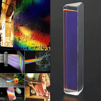

Transparent Optical Prism Teaching Stationery Triple Rainbow Prism Science Students Glass Educational Triangular School Supply