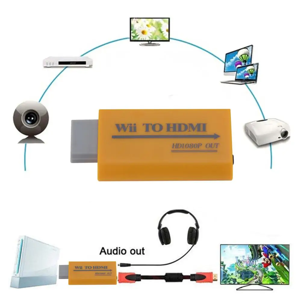  Per Wii al Convertitore di HDMI AV Adattatore del Connettore Full HD 1080P Wii a HDMI Audio da 3.5m