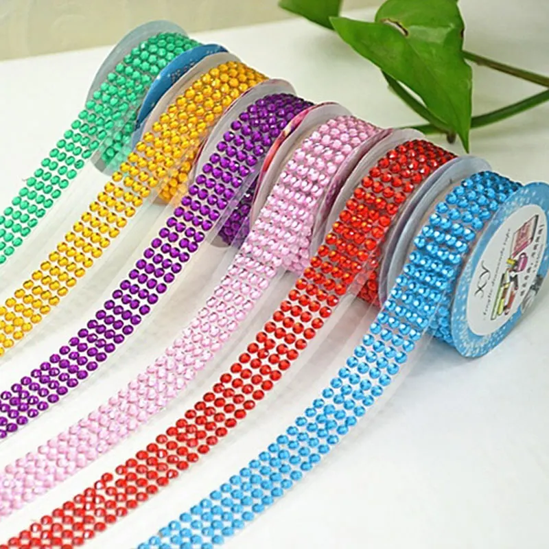 

Fashion Lovely High Quality Self-Adhesive Acrylic Rhinestones Stick On Scrap Booking Craft Sticker Tape 2019ing