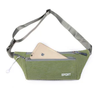 

Canvas Sport Stealth Waist Bag women's belt bag Run Breathable Fashion Zipper Fanny Pack with Earphone Hole Men Crossbody Bag