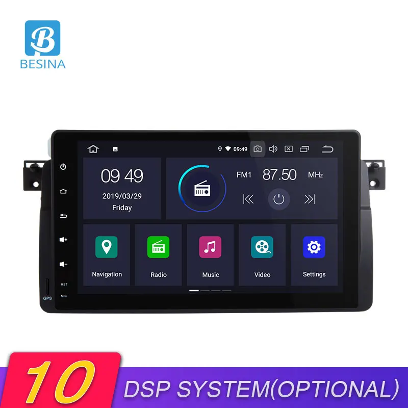 Besina 1 Din Android 10 0 9 дюймов автомобильное радио для BMW E46 M3 MG ZT Rover 75 мультимедийный плеер WIFI GPS навигация Bluetooth