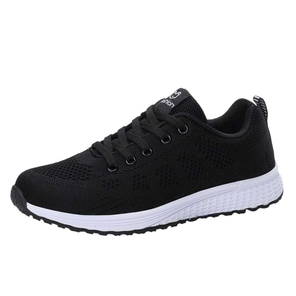 KANCOLLE Ladies Fashion Casual Simple Leisure Mesh Breathable Lace-Up Sneakers Walking Comfortable Outdoor Running Shoe 104#4