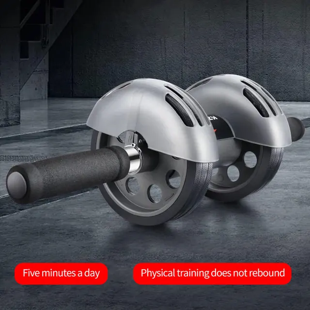 US $17.71 Non Slip Training Home Gym Abdominal Wheel Double Ab Roller Exercise Body Building Silent With Mat 