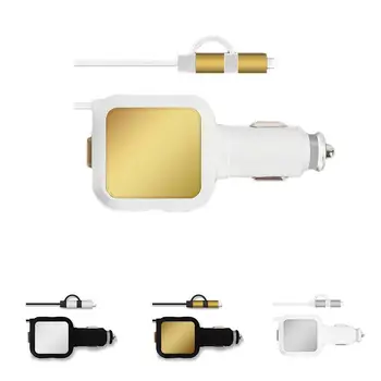 

2 in 1 Micro USB Retractable Charger Cable Car Charging USB Power Adapter for IOS Android Mobile Phone
