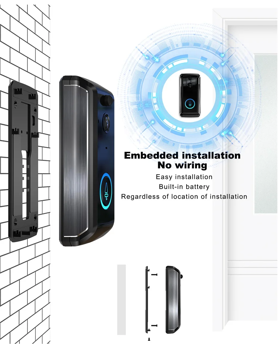 Wifi дверной звонок, умная IP камера, домофон, видео телефон, открытый 720 P, беспроводная безопасность, семейная домофон, ИК-сигнализация, ночное видение