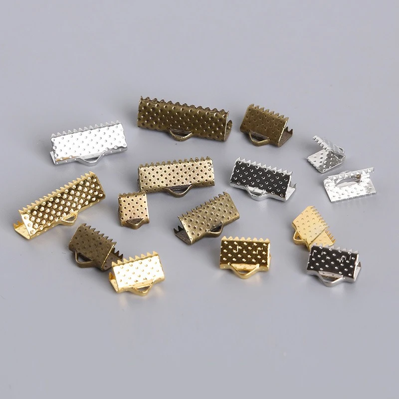 50 Uds. De cuentas de engarce de cordón, cierre de puntas de hebilla, cierres de cubierta plana de cordón para la fabricación de joyas, conectores de pulsera y collar - AliExpress