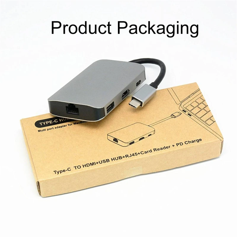 USB-C концентратор типа C к type-c/HDMI/USB3.0/USB2.0/SD2.0/TF2.0/NIC Интерфейс адаптер для MacBook samsung S8/S9 huawei P20 Pro