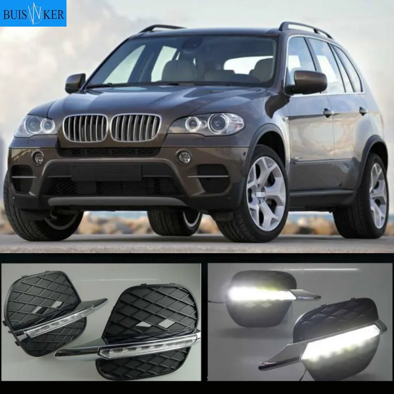 

Дневные ходовые огни, 1 пара, для BMW X5 E70 2011 2012 2013, Автомобильные светодиодные противотуманные фары