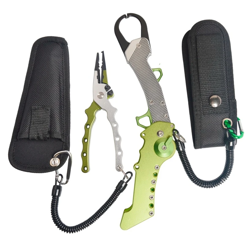 

Fishing Tackle Set Aluminium Foldable Fishing Lip Grips Lightweight Fishing Pliers Fishing Tools Set