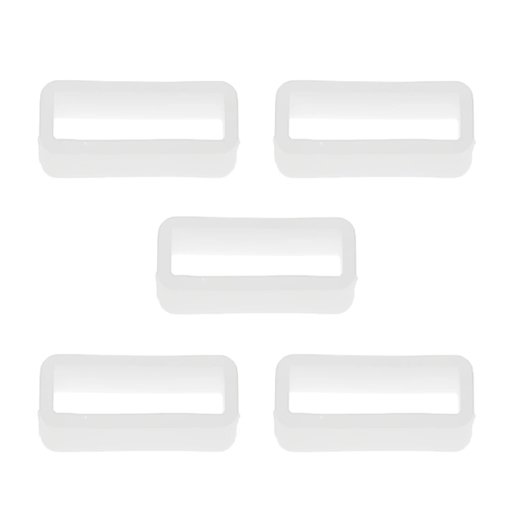 5pcs Silicone Watch Strap Buckle Band Keeper Hoop Loop Holder Retainer Ring