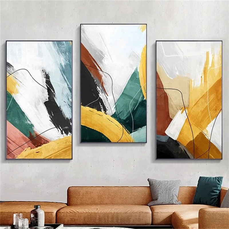 

Splash Canvas Painting Coloful Abstract Painting Pictures Texture Modern Nordic Wall Art Pictures for Living Room Decoration