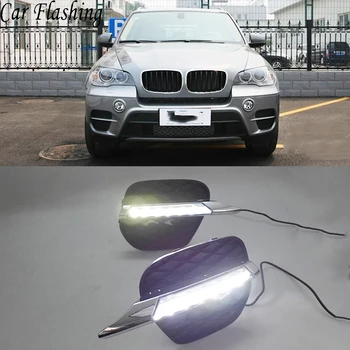 

Car Flashing 1Pair For BMW X5 E70 2011 2012 2013 LED DRL Daytime Running Lights Daylight Fog light