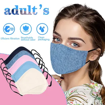 

5PC Adult Mouth Mask Women Washable Protect Dustproof Haze Face Mask Washable Face shield Masque Fabric Cloth Earloop mascarilla