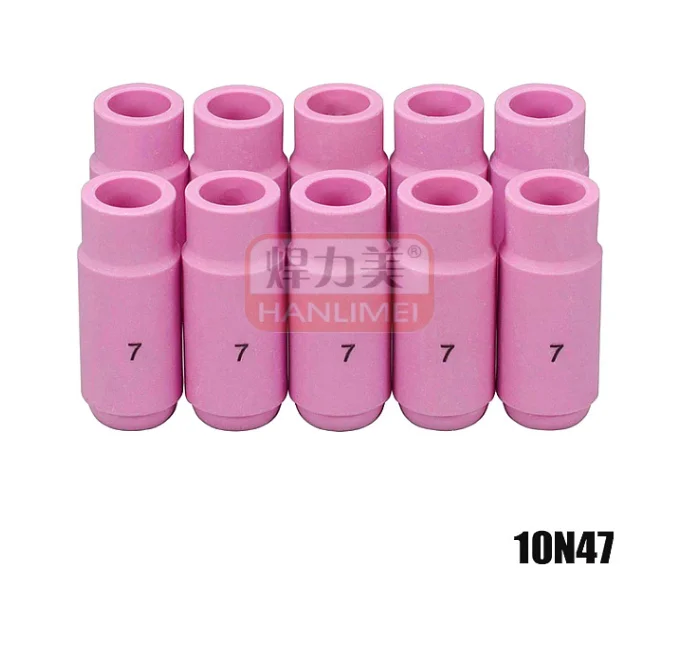 

10 pcs TIG Alumina Ceramic Nozzles Gas Lens Cup TIG Consumables 10N47 7# Fit Welding Torch SR PTA DB WP 17 18 26 Series