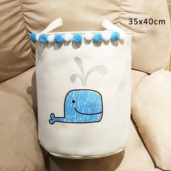 

Large Capacity Cartoon Canvas Storage Basket Sundries Storage Barrels Home Organizer Dirty Laundry Basket Toy Storage Box