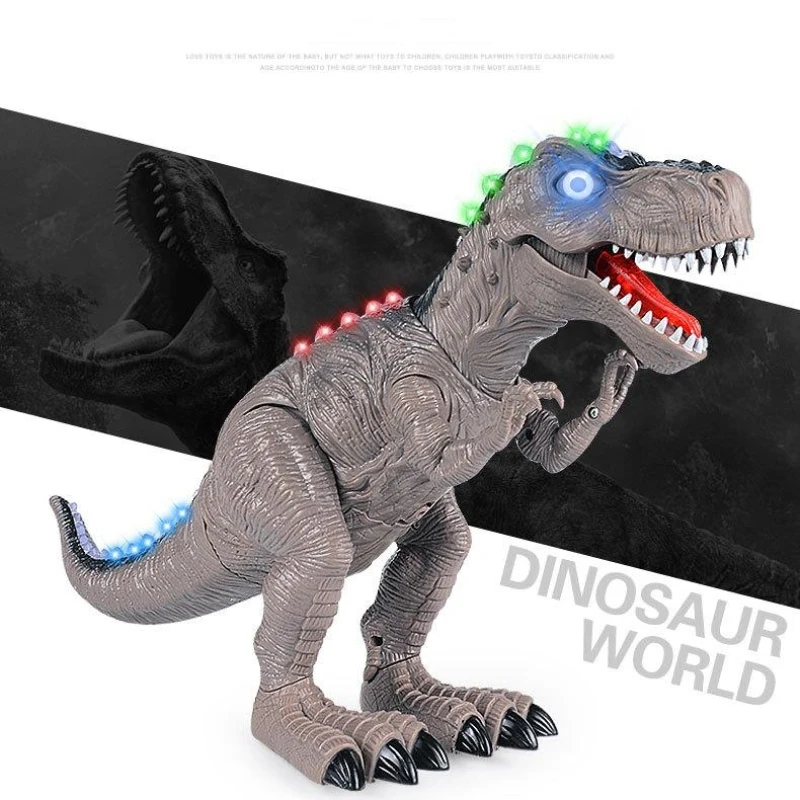 Highly Simulation Electric Dinosaur Bottom Pulley Bionic Walking Front Claw Move Up And Down Colorful Flash Light Children's Toy 4