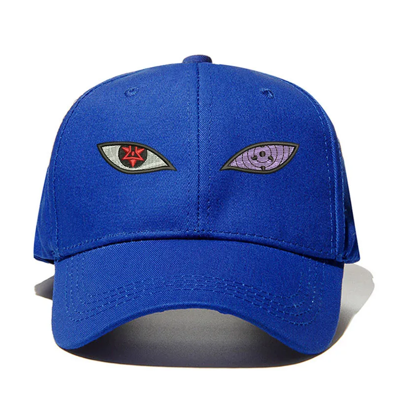 Royal blue Новинка Аниме Наруто Учиха сасуке Шаринган& Риннеган глаз хлопок оберточная Стеклопластиковая для мужчин женщин хип-хоп Уличная папа шляпа - Цвет: Royal blue