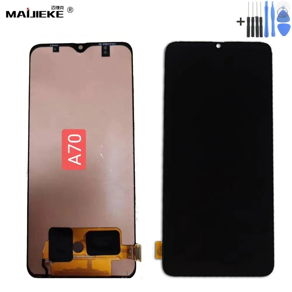 Nero Schermo Amoled Lcd Per Samsung Galaxy A70 Lcd A705 A705F Sm-A705F A80 M30 A50 A30 Display Lcd Touch Screen Digitizer + Strumenti