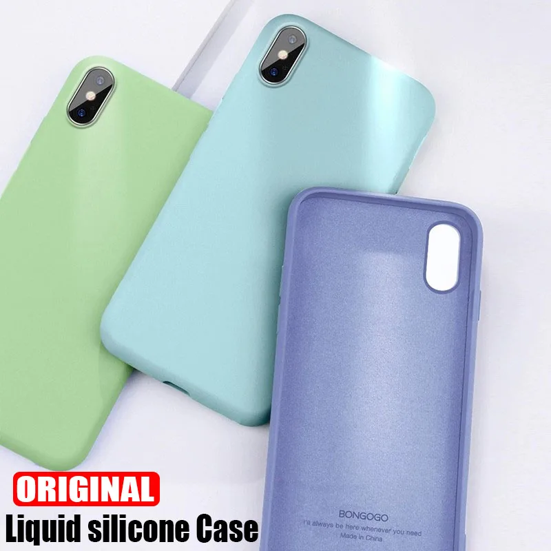 

Luxury Original liquid Case For iPhone 11 Pro SE 2020 XS Max XR Case For iPhone 6 s 7 8 Plus Soft Silicone Shockproof Back Cover