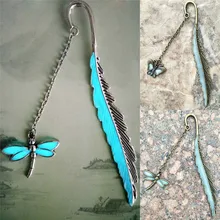 1 шт Бабочка Закладка в виде стрекозы ретро перо светящаяся закладка для чтения школьные канцелярские принадлежности