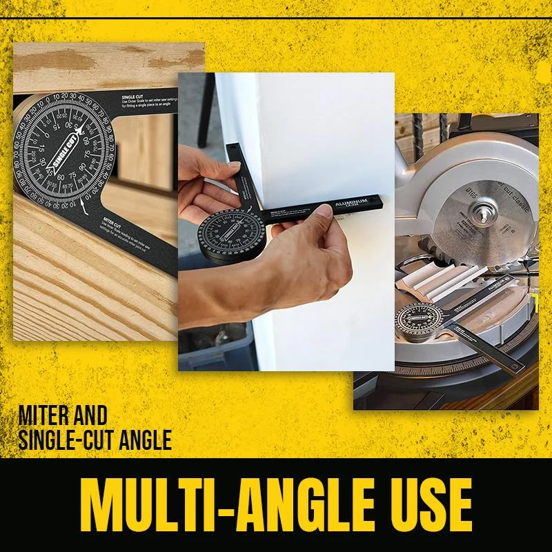 Angle Measuring Tool Aluminium Alloy Miter Saw Protractor 360&deg; Angle Finder Woodworking