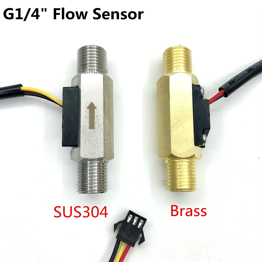 Латунь G1/4 &quotBSP Холла потока Сенсор воды 0.35 3.0L/мин OD12 waterturbine расходомер|flow sensor
