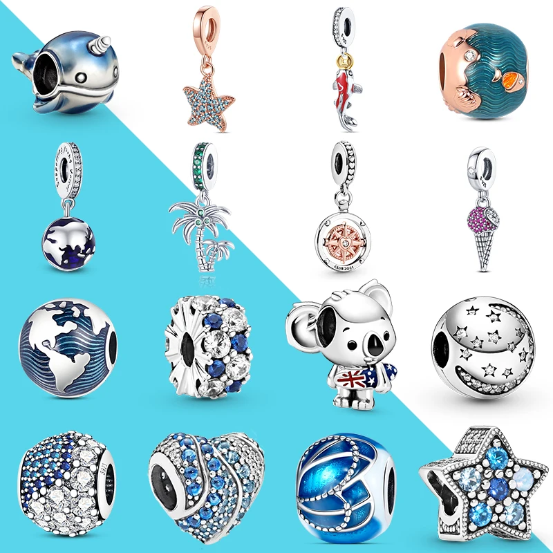 Ocean Series Star Fish Glass Bead 925 Silver Charm Beads For Jewelry Making Fit Original Pandora Bracelet | Украшения и